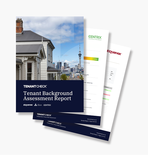 TenantCheck tenant background assessment report cover and sample pages